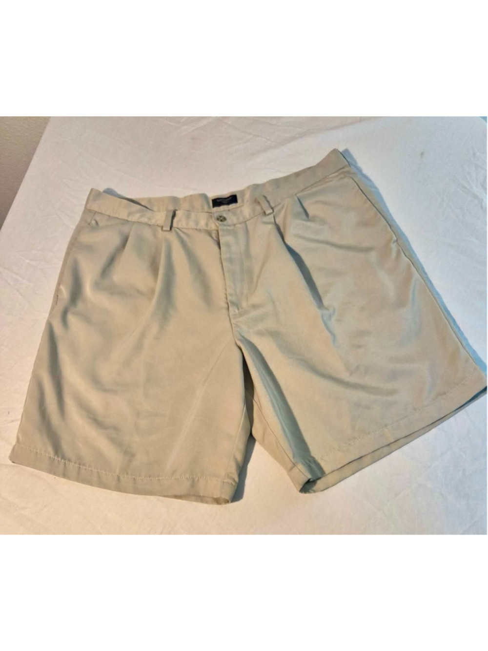 Dockers Men’s W38 Tan Khaki Flat Front Shorts 100% Cotton